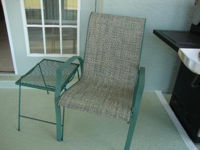 patio chair and side table