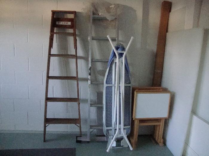 Ladders, ironing board, 