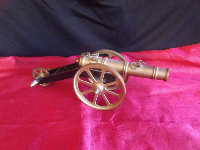 #100 Brass Cannon Decor D11"H4.5"  $15 