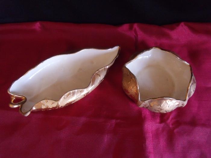 #103 24k Gold lined Bowl Decor, Made in the USA D11" $40