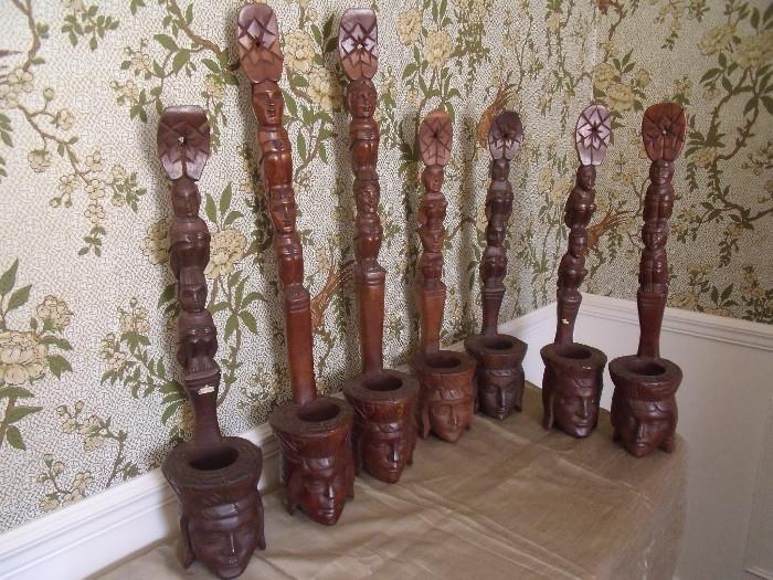 #112 Wooden Sconce Plant Holders H30.5" $40 all