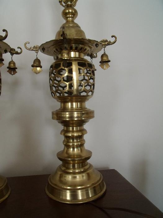 #114 Brass Table Lamps W9" H29"  $50ea