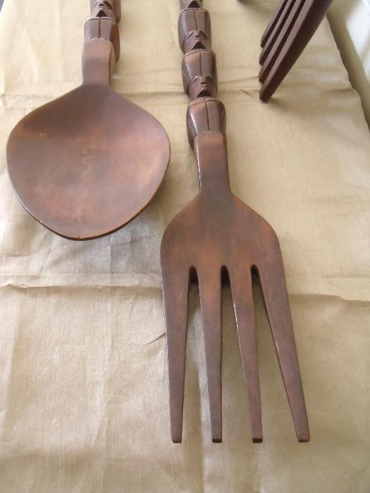 #122 Wooden Fork/Spoon Decor H 36"  $36 set
