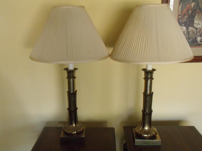 #218 Brass Table Lamps W6.25D18H35  $60 set