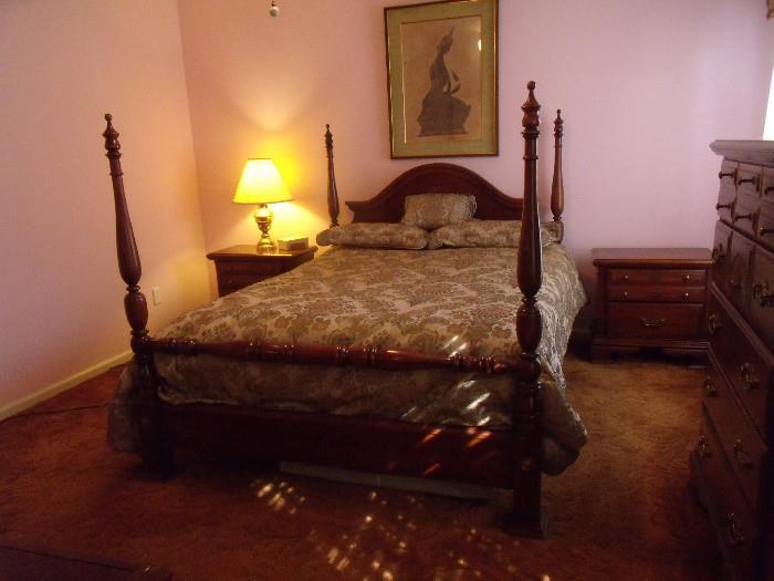 #224 Burlington Bedroom Set $650 Set  Queen Bed Including Sealy Mattress Set W60D80H58 $250