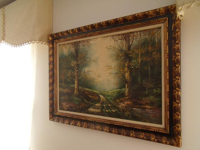 #236 Forest Drive Painting Wood Frame D43.5H32 $50
