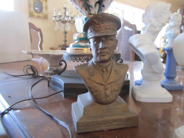 General MacArthur metal bust c.1942
