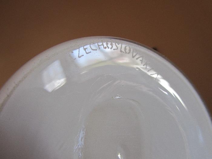 Czechoslovakia Mark on Milk Glass
