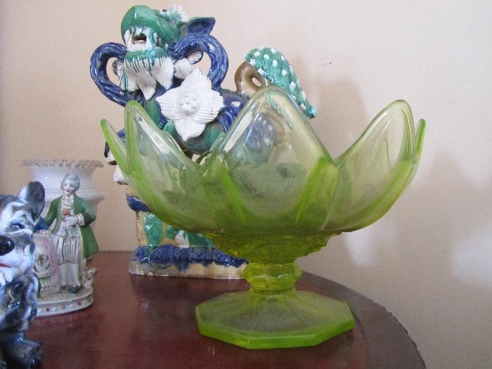 Green Glass plus hand-painted chinese dragon