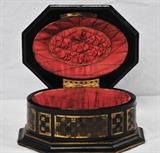 Antique Sewing Box with Brass Inlay