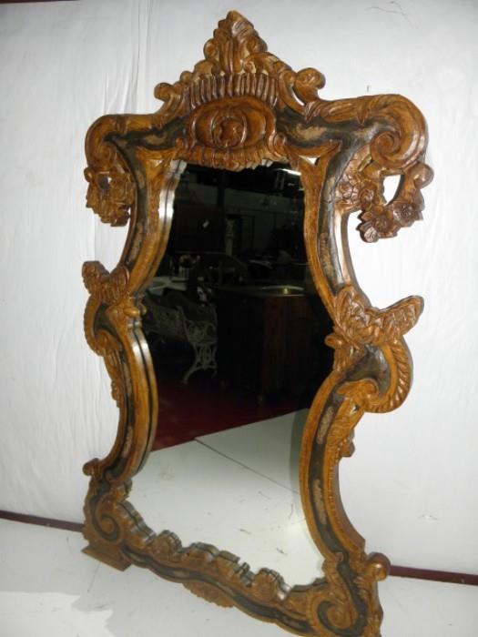 Large Hand Carved Mirror