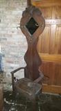 Oak Hall Tree with Beveled Mirror