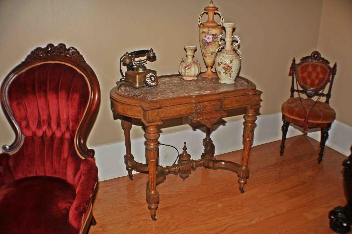 Hard to find Victorian Marble Top Tray Table
