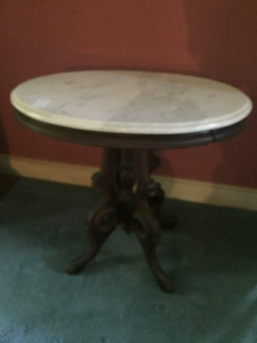 Good Oval Victorian Marble Top Table