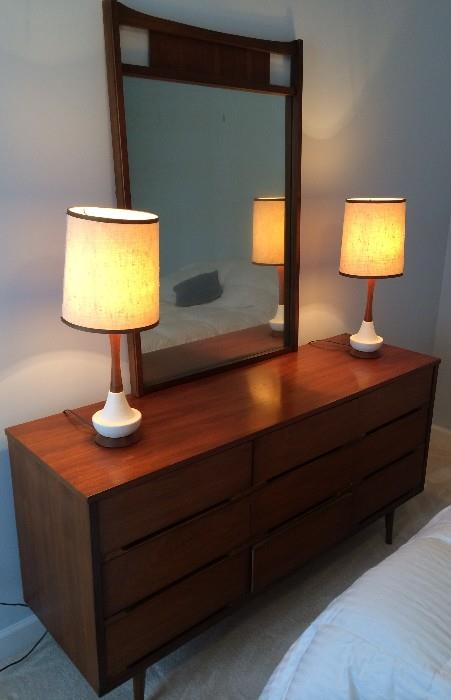 Mid Century Modern furniture
•	Dresser with attached mirror

