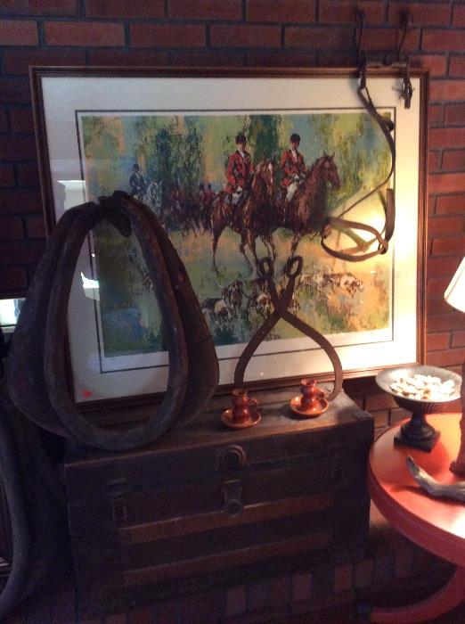 This home has so many great antique equestrian and farm pieces.