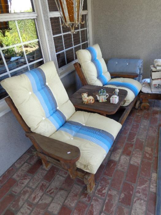 vintage wood patio furniture