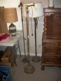 several old floor lamps