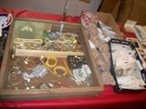 case of nice gold, bakelite, ivory and good costume