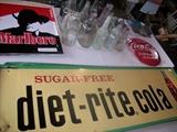 Vintage signs, old bottles