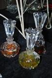 Cut glass perfume bottles