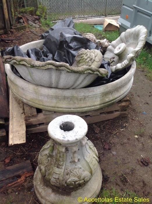 Large Cement Fountain - Has all Pieces