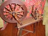 Antique authentic spinning wheel