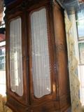 Antique French Walnut Armoire outfitted with lighting and glass shelves--Magnificent!