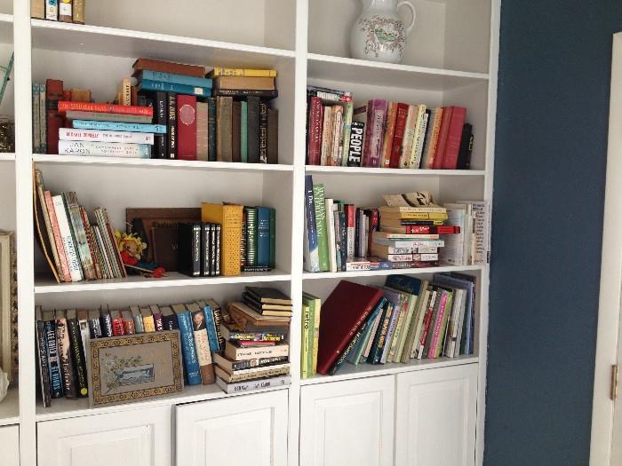 Large selection books including antique and many interior design