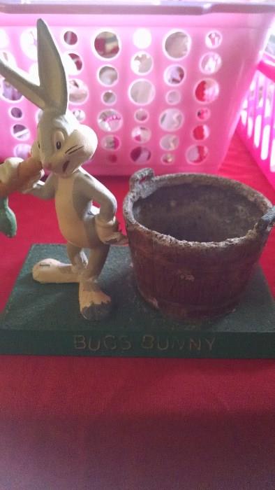 COLLECTOR ...CAST IRON BUGS BUNNY BANK..OLD!! 
