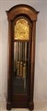 20 - Grandfather calendar clock, by Herschede Clock Co., 19 in. W, 18 in. D.