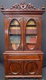 28 - Fine Mahogany 19th Century bookcase with pierce carved gallery, att. to Mallard.
