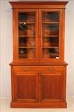 50 - Late walnut Victorian  bookcase with breakfront; 2 piece, 88T, 49W, 18D