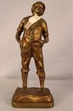 84 - Bronze whistling boy, unsigned, 14T
