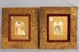 125 - Pair of Victorian prints; ladies in gold, 17x15