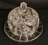 114 - Extremely large brilliant cut glass cheese dome, 8 in. T, 11 in. dia.