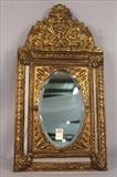123 - Wall hanging gold Victorian box mirror, 26T, 14W, 2D