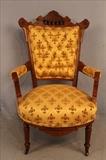 175 - Walnut Victorian armed gentleman's parlor chair ca.1880, 42T, 27W, 23D