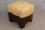 218 - Empire mahogany footstool, ca.1850, with new upholstery, 17T,17W,15D