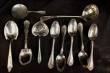246 - Ten sterling serving pieces.