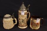 323 - 3 piece Metlock beer stein, another beer stein, and mug.