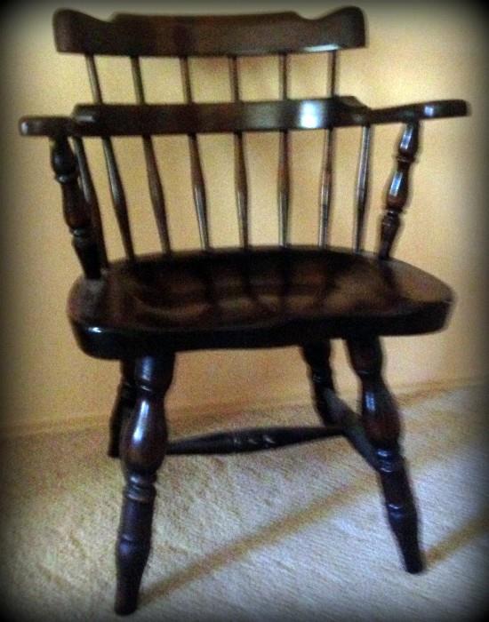 Great Windsor Style Arm Chair with a rich, dark wood color!
