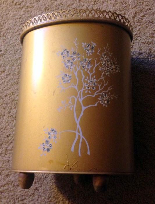 Retro and fun Ransburg  mini trash can, storage can or use it for a cool flower arrangement!