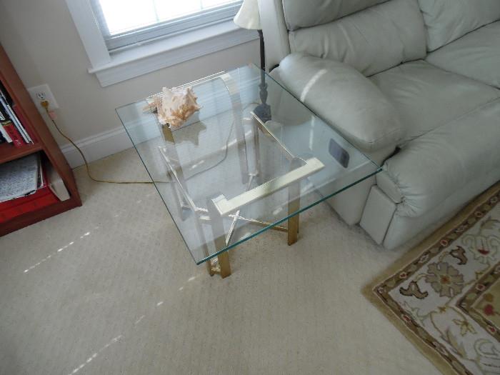 Side table glass and metal