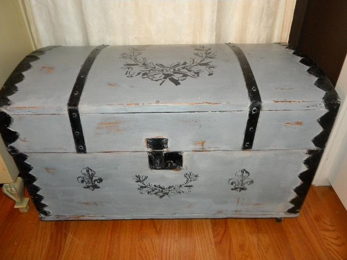 Antique painted trunk