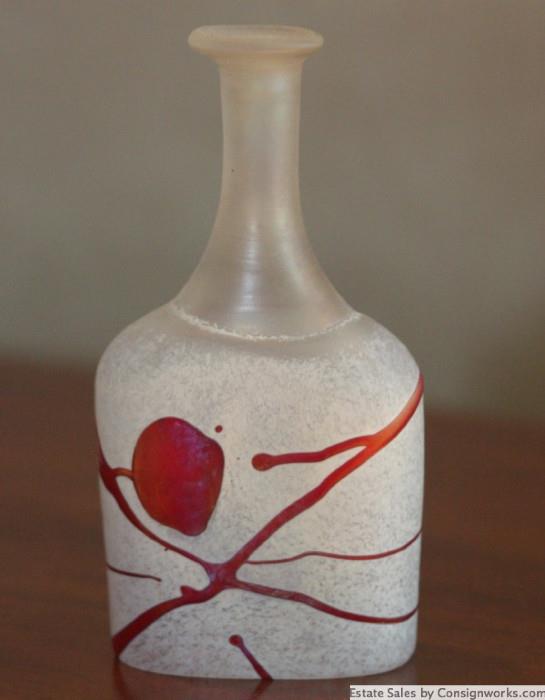 Small art glass bottle