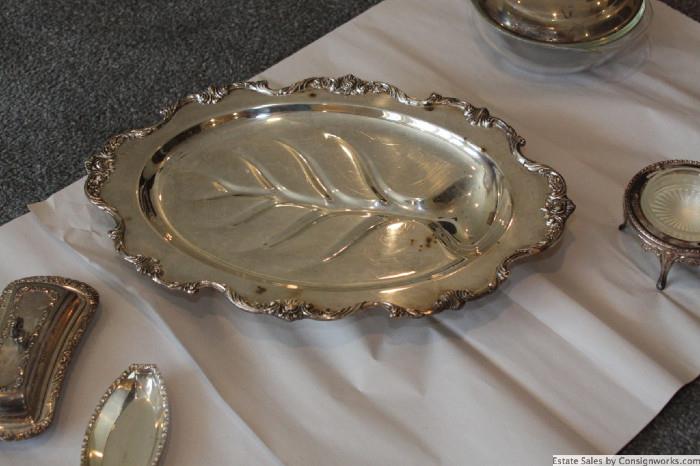 Silver, and silverplate serving pieces