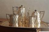 English silverplate tea set. Marked "H.M. & Co. 310908"