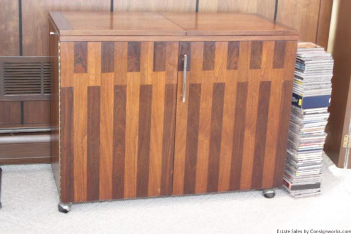 Lane mid century bar cart cabinet