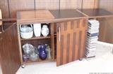 Lane mid century bar cart cabinet